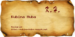 Kubina Huba névjegykártya